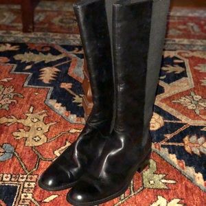 Black leather boots